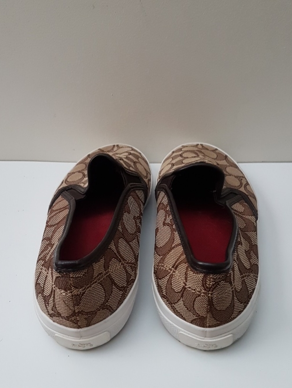 Coach Womens Brown Signature Jacquard Slip-On Sneakers - Picture 3 of 5